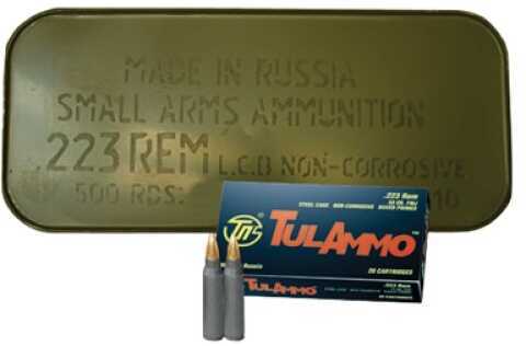 223 Remington 500 Rounds Ammunition TULA 55 Grain Full Metal Jacket